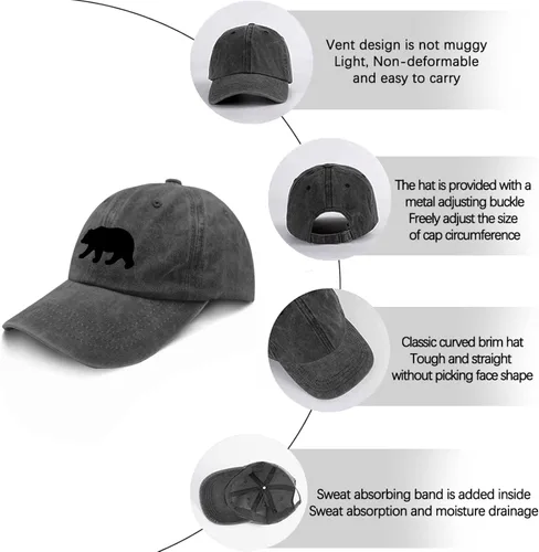 Vista 6 de Baseball Caps Bear Baseball Caps, Vintage Baseball Caps for Women