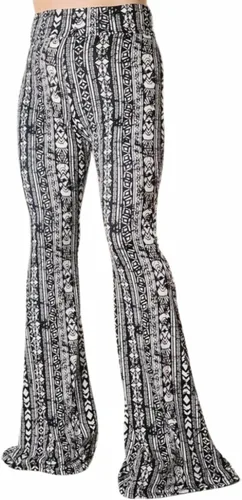 Vista 81 de ShopMyTrend - Pantalones de yoga largos con piernas anchas y acampanadas estilo palazzo, con cintura alta, para mujer