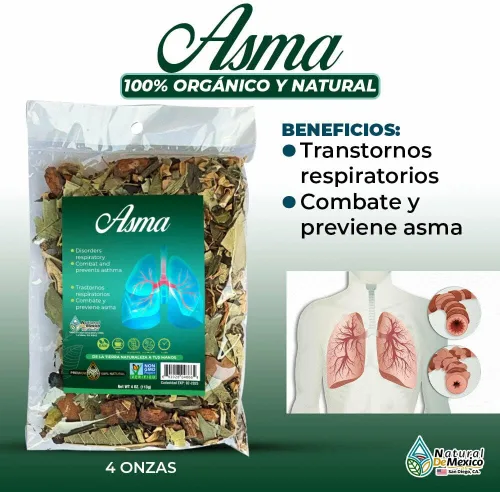 Vista 2 de Asma Herbal/Tea 4 oz-113g. Bronquios, Asma/Asthma, Alivio Respiratorio Natural