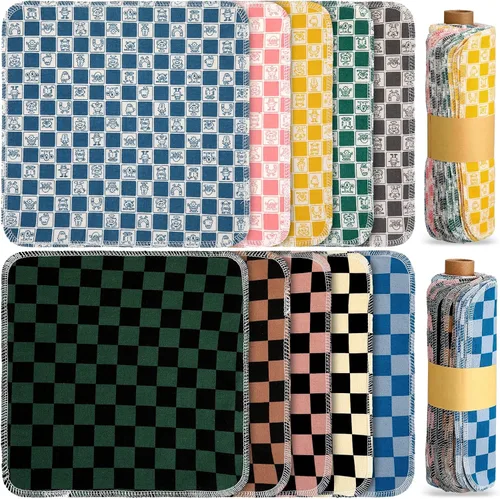 Vista 14 de Redbaker 50 piezas de toallas de papel reutilizables, paños de algodón reutilizables sin papel, toallas de papel absorbentes lavables