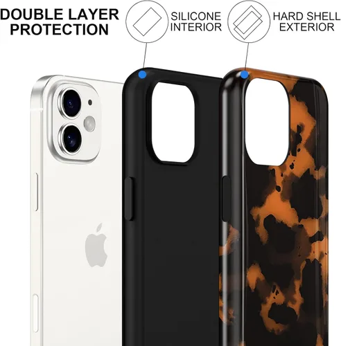 Vista 3 de Funda Linda con Estampado de Guepardo para iPhone 11, Funda de Caparazón de Tortuga de 6.1 Pulgadas, Diseño Estético, Moderno, Fresco, de Lujo