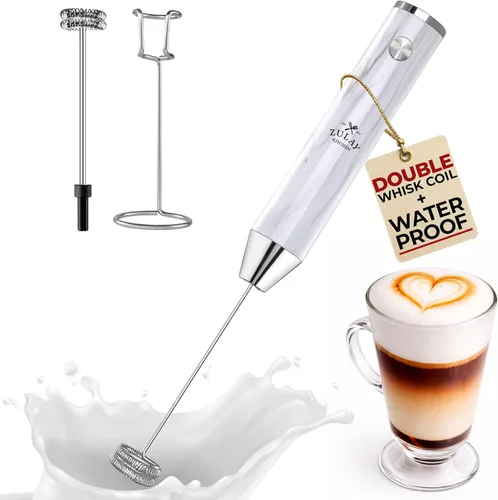 Vista 78 de Zulay Kitchen Potente varita espumadora de leche con 2 baterías Duracell – Mezclador de bebidas portátil ultrarrápido – Máquina de espuma eléctrica