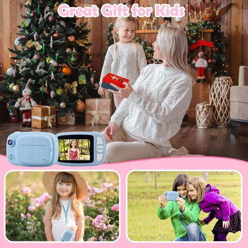 Vista 6 de Cámara instantánea para niños, mijiaowatch 12MP/1080P Cámara de impresión digital para niños con cámaras de 3.5 pulgadas para niños, tarjeta TF