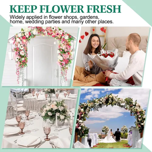 Vista 6 de Tessco for you 90 tubos de agua florales de 6 pulgadas, suministros de flores de plástico para flores frescas con tapa de goma para arreglos