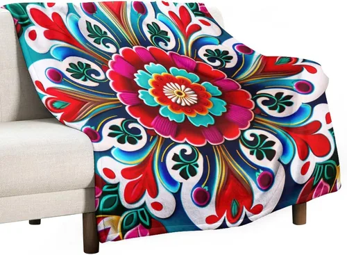 Vista 33 de Manta decorativa de flores beige, blanco crema, blanco, azul, gris, flores anchas, manta suave de 30 x 40 pulgadas, manta de franela para sofá