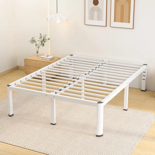 Vista 11 de Superay Marco de cama de metal individual de 14 pulgadas con patas