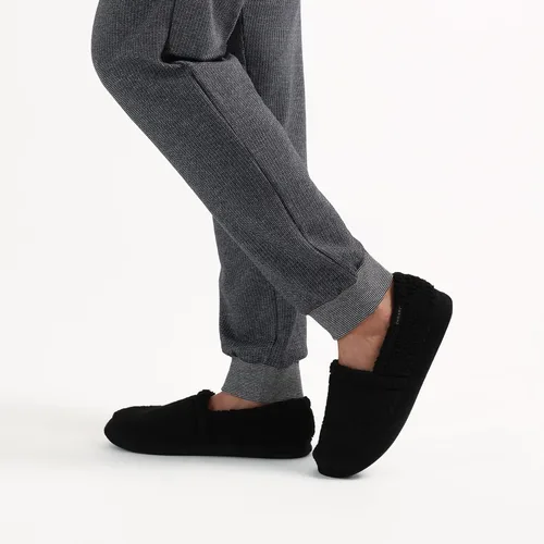 Vista 3 de isotoner Pantuflas bereber con espalda cerrada para hombre con espuma viscoelástica cómoda y forro transpirable Negro