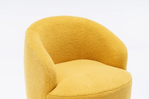 Vista 11 de Silla giratoria decorativa, moderna silla tapizada de barril con respaldo ergonómico y cojín cómodo, sillón individual de ocio para sala de estar