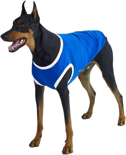 Vista 10 de Camiseta sin mangas para perro, camisas de algodón para perros, camisetas sin mangas, suave, transpirable, fresca para perro, ropa para mascotas