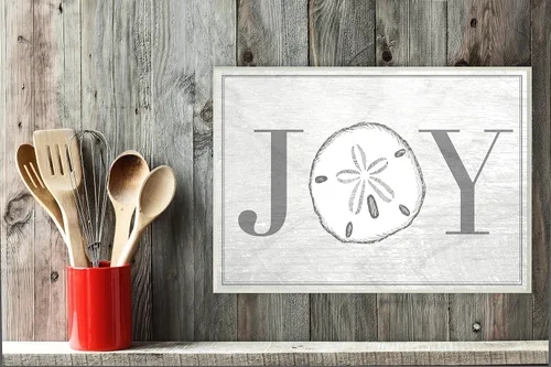 Vista 2 de The Stupell Home Decor Collection Joyful Summer Sand Dollar - Placa artística para pared, fabricada con orgullo en Estados Unidos
