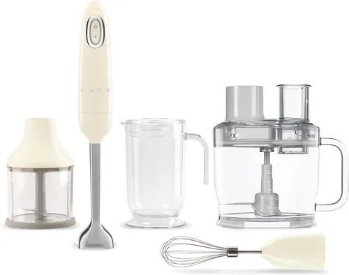 Vista 12 de SMEG Batidora de mano y procesador de alimentos HBF03 con accesorio HBFP11 - Estilo retro, motor de 350 W, velocidad variable, tazón Tritan Renew