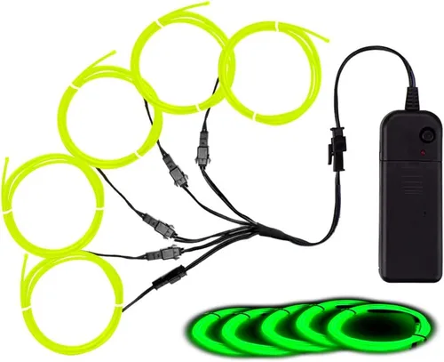 Vista 13 de MaxLax Cable EL, luces de neón portátiles, cable EL 5 en 3.3 ft, alambre electroluminiscente para decoración de Halloween, fiesta de Navidad Ten