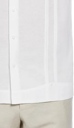 Vista 4 de Cubavera Camisa de manga corta con botones y mezcla de lino para hombre