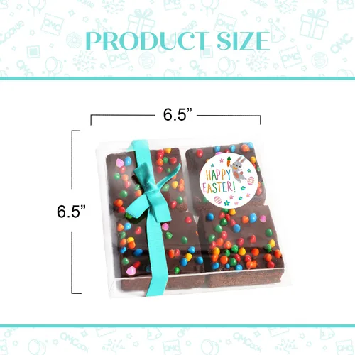 Vista 7 de Cesta de regalo de galletas de brownies de Pascua, regalo de comida de chocolate envuelta individualmente para hombres, mujeres y niños, paquete