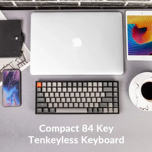 Vista 2 de Keychron K2 - Teclado mecánico inalámbrico Bluetooth RGB con 75 diseño con interruptor Gateron G Pro MarrónAnti GhostingN-Key Rollover teclado