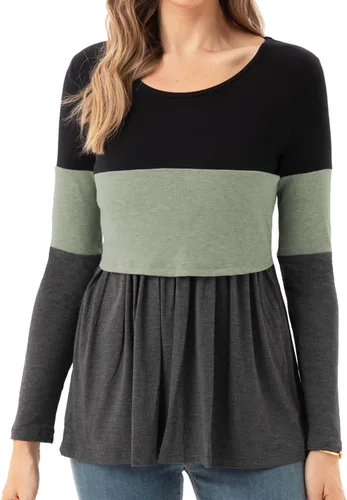 Vista 11 de Bearsland Camiseta de lactancia para mujer, cuello redondo, ropa de embarazo Ajwine Rojo