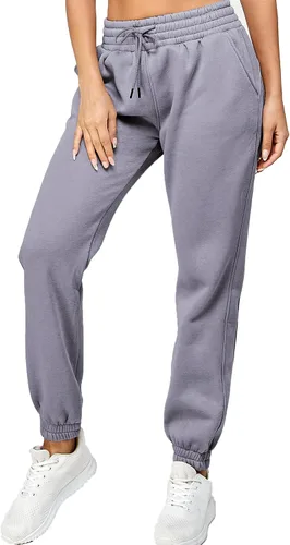 Vista 9 de IUUI Pantalones deportivos de cintura alta para mujer, con bolsillos, de algodón, holgados, atléticos