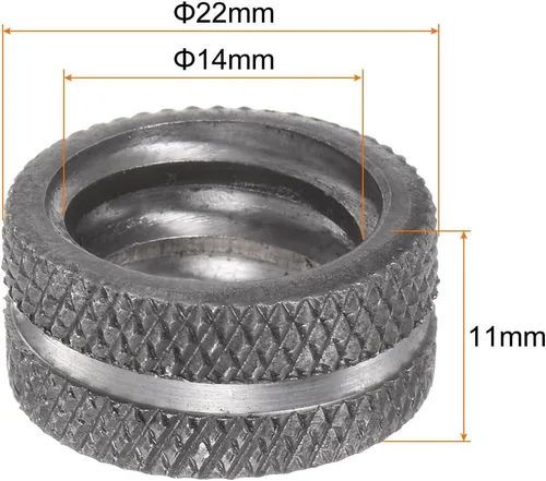 Vista 2 de HARFINGTON Tuerca de llave de tubo de 8", acero al carbono, diámetro interior de 0.551 in, 1 unidad
