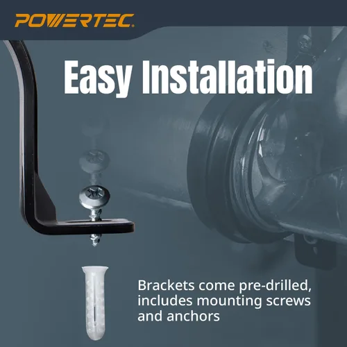 Vista 2 de POWERTEC Tubo de PVC transparente de 2 1/2" x 36" de largo, 1 paquete de tubos de plástico y 5 paquetes de correas para tubos con anclajes