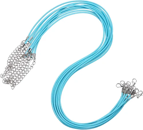 Vista 26 de MECCANIXITY 10 cordones de collar encerado de 18 pulgadas, cadena de collar a granel con cierre de 0.059 in de cuerda de cuero encerado para hacer