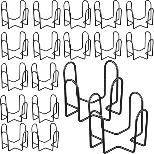 Vista 10 de FUNSUEI 10 posavasos de metal de hierro negro, soporte redondo de 4 pulgadas, portavasos de metal, soporte de almacenamiento cuadrado de 3.9