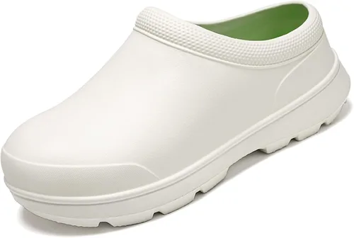Vista 8 de Zapatos de chef para hombre, antideslizantes, a prueba de agua, zapatos de trabajo para hombre, cómodos zapatos de enfermería para jardinero