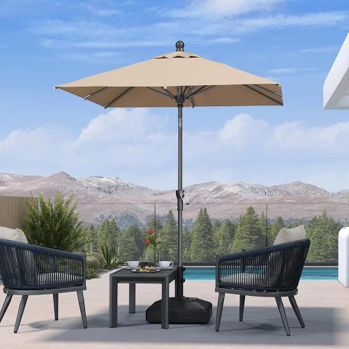 Vista 118 de PURPLE LEAF - Sombrilla de patio rectangular de 6' x 4', sombrilla de mesa para exteriores con marco de aluminio, sombrilla de mercado, sombrilla