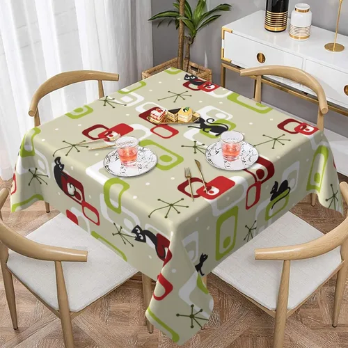 Vista 49 de Mantel decorativo con patrón azteca, estilo nativo étnico, bohemio, geométrico, verde, para cocina, banquete de fiesta y vacaciones, color negro