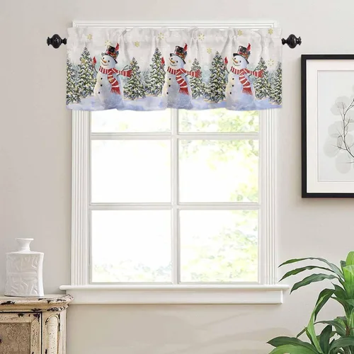 Vista 80 de Cortina de ventana ajustable con lazos para ventana, cenefa de cocina para sala de estar, arte abstracto, sol y arco iris, bolsillo para barra