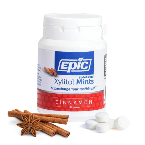 Vista 12 de Epic Mentas de Xilitol 100% - Sin Aspartamo, Sin Azúcar - Mentas con Sabor a Canela, 55 Piezas (Paquete de 5) 100% xilitol; sin OGM; vegano; apoya