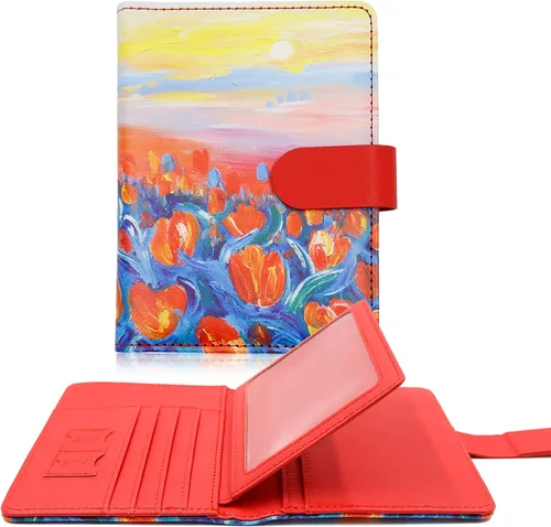 Vista 12 de Melsbrinna - Funda para pasaporte, ranuras para tarjetas, bonita funda para pasaporte para mujeres/hombres, resistente al agua con bloqueo RFID