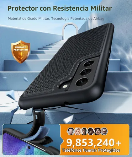 Vista 4 de Funda para Galaxy S21 FE 5G: Funda para teléfono S21 FE Samsung Cubierta protectora de doble capa de servicio pesado rugosa resistente a prueba