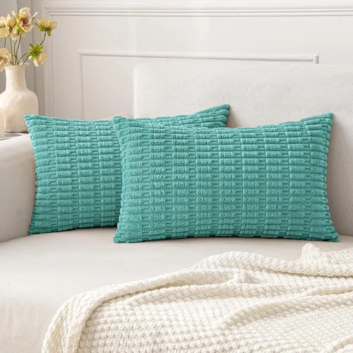 Vista 104 de MIULEE - Paquete de 2 fundas de cojín decorativas de corduroy, modernas y boho, suaves, con rayas, decoración del hogar, sofá, sala de estar, sillón