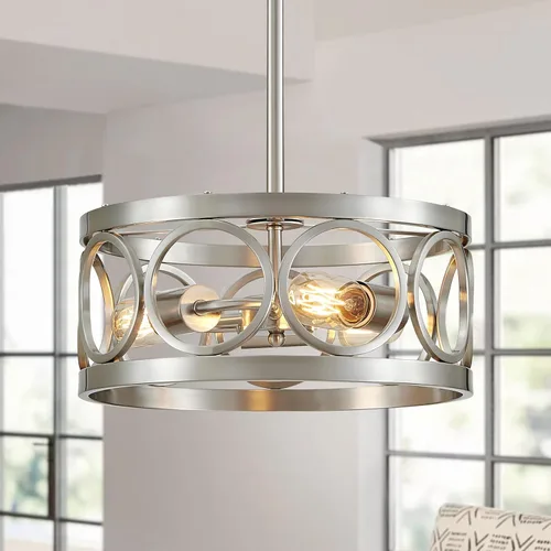 Vista 16 de XINGQI Candelabro moderno de 3 luces, lámpara colgante de 13", altura ajustable, accesorios de iluminación para comedor, dormitorio, sala de estar