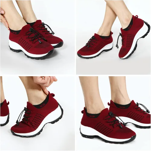 Vista 7 de STUNAHOME Zapatillas Ortopédicas Transpirables para Mujer Zapatos para Caminar Sin Cordones Zapatillas de Entrenamiento Cómodas Casuales para Mujer