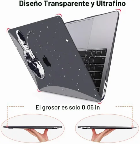 Vista 4 de Funda compatible con MacBook Pro de 13 pulgadas 2022 2021-2016 A2338 M2/M1 Chip A2251 A2289 A2159 A1989 A1706, patrón de plástico duro cubierta