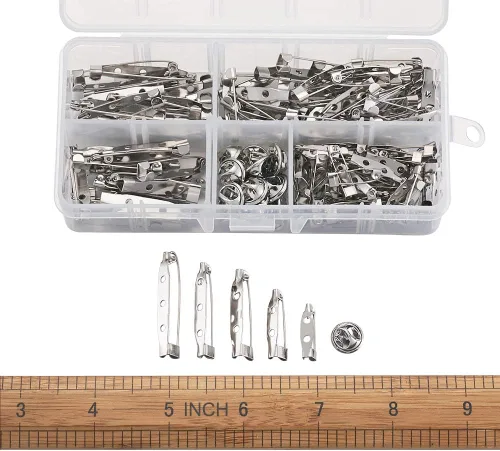 Vista 8 de KISSITTY 130 unidades/caja de 0.787 in, 0.984 in, 1.260 in, 1.378 in, 1.496 in, broches de seguridad con 20 juegos de pines de solapa