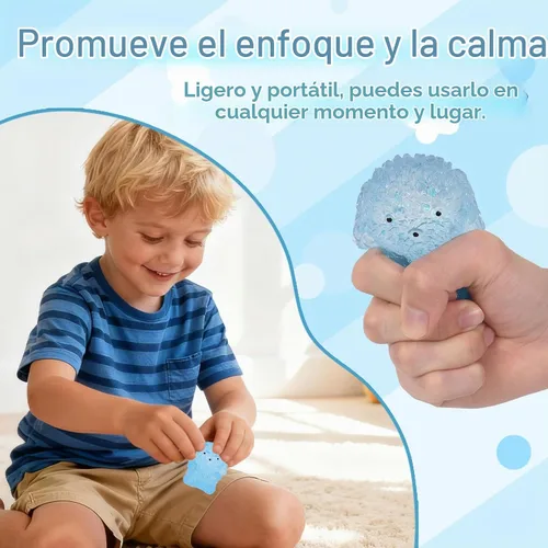 Vista 3 de Juguete squishys para perro, juguete de levantamiento lento con purpurina Perro azul