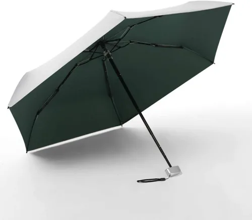 Vista 5 de Mini paraguas de viaje actualizado a prueba de viento, ligero y compacto, portátil, al aire libre, paraguas plegable UV para hombres, mujeres