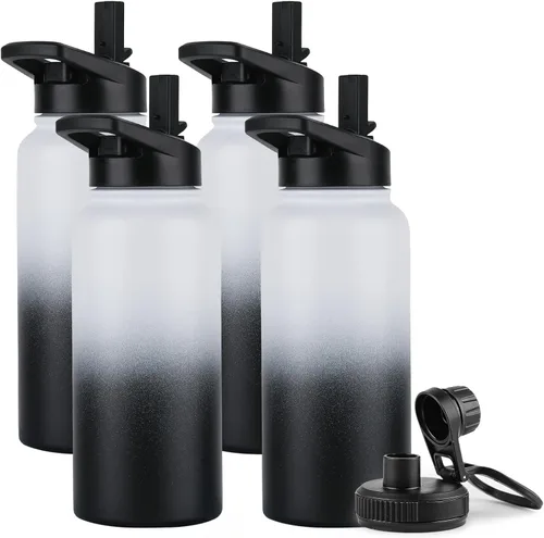 Vista 64 de DOMICARE Botella de agua para niños de 16 onzas para la escuela, de acero inoxidable, con aislamiento al vacío de doble pared, botella de agua