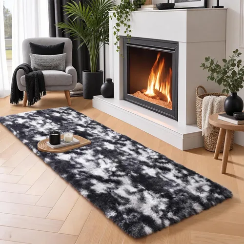 Vista 30 de Alfombras grises pequeñas para dormitorio, 2 x 4 pies, alfombras de pasillo lavables de felpa para pasillo 2- Gris