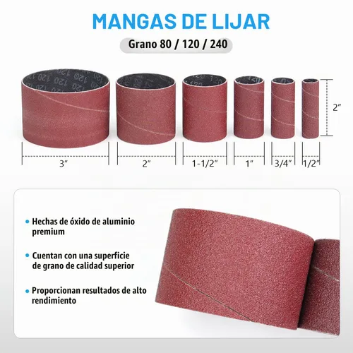 Vista 2 de Kit de husillo de lijado de prensa de taladro de 2", kit de tambor de lijadora de husillo