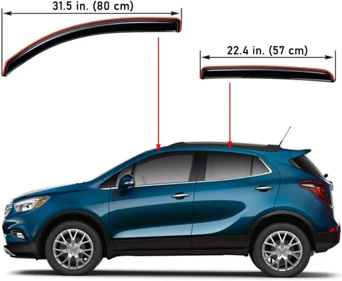 Vista 2 de Lightronic Visera de ventana de ventilación automática con clip extra duradera, se adapta a Buick Encore 2013-2022 (no compatible con GX), Chevrolet