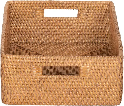 Vista 4 de KOUBOO Laguna - Estante y cesta de ratán de mimbre, ideal para cestas de almacenamiento de cocina, estantes, caja decorativa, organizador