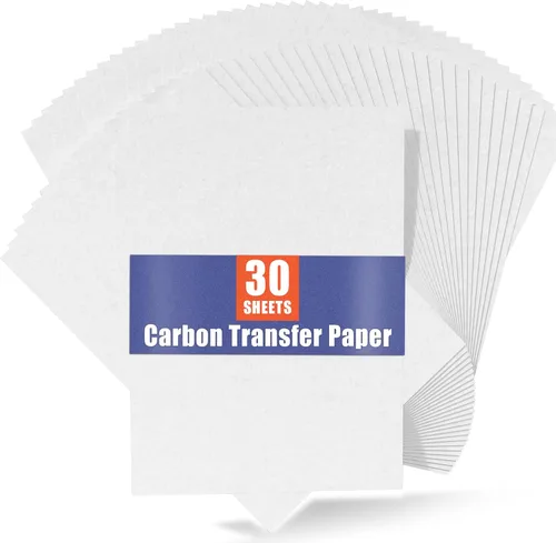 Vista 9 de PSLER Papel de carbón negro para trazado - 30 piezas de papel