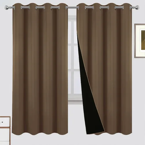 Vista 17 de LEMOMO Cortinas 100% opacas de 38 x 54 pulgadas, 2 paneles de oscurecimiento con aislamiento térmico para dormitorio