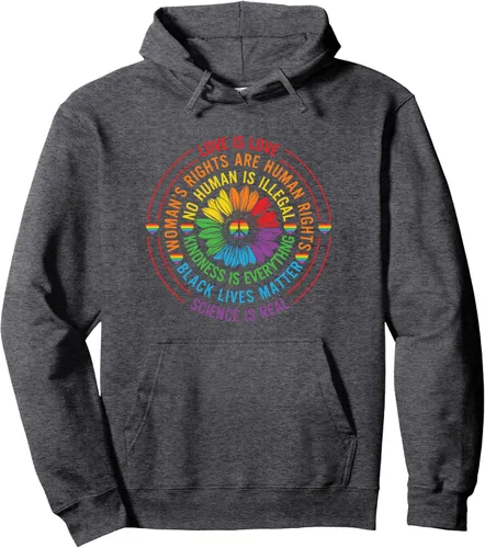 Vista 4 de Love is love - Sudadera con capucha LGBT Pride, Negro, S