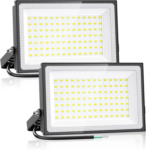 Vista 11 de Onforu Paquete de 2 luces LED de inundación para exteriores, equivalente a 500 W, 4500 lúmenes, luz de seguridad súper brillante, luz de día de 6000