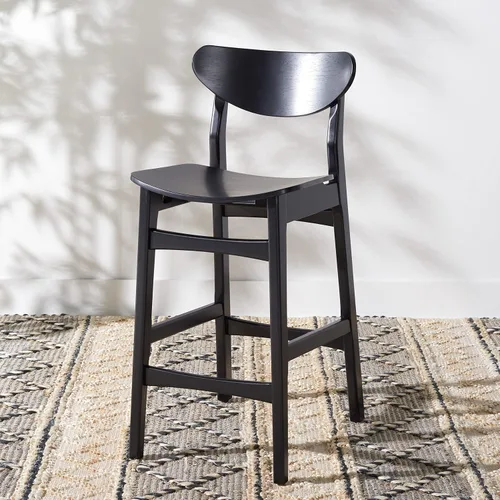 Vista 8 de SAFAVIEH Home Collection Thaxton Mid-Century Farmhouse - Taburete de mostrador negro de 26 pulgadas