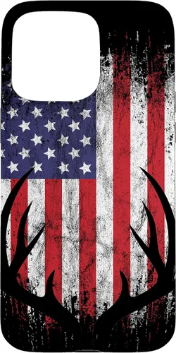 Vista 31 de Deer Hunting American Flag Whitetail Buck Antlers Case for iPhone 17